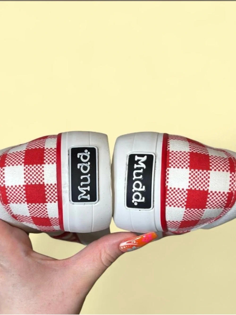 Red & White Check Slip-Ons
